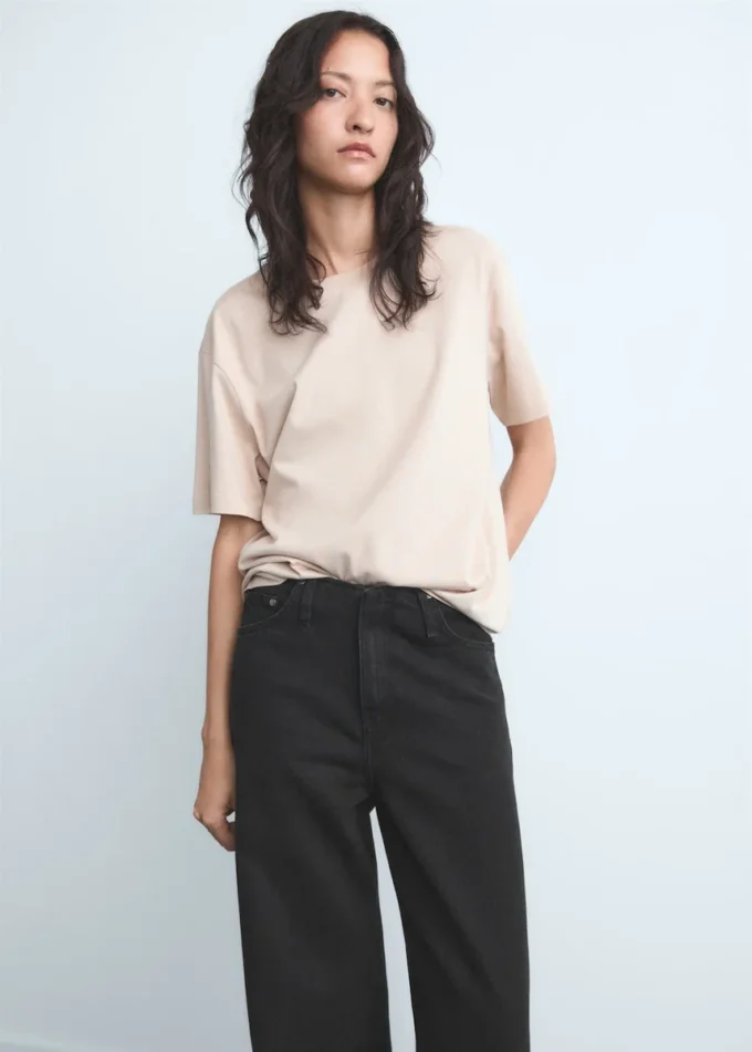 Jeans a vita media con gamba larga Jeans a vita media con gamba larga