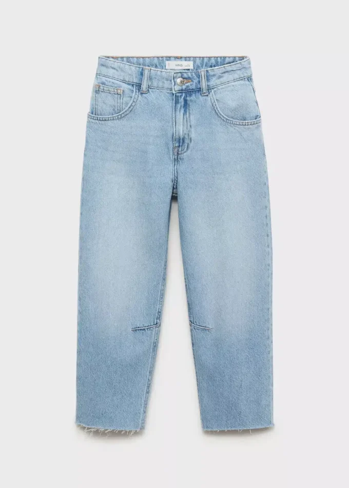 Jeans a vita media con taglio a palloncino