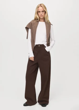 Jeans a vita media, vestibilità ampia e gamba larga