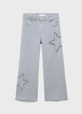 Jeans con stelle ricamate