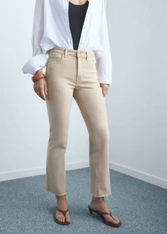 Jeans cropped svasati color terra di Siena