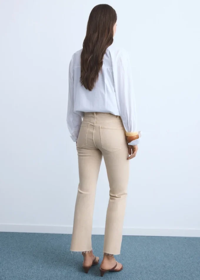 Jeans cropped svasati color terra di Siena