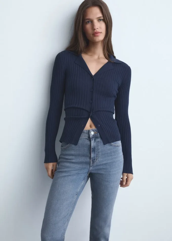 Jeans cropped svasati color terra di Siena