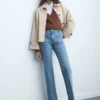 Jeans cropped svasati con tasche Jeans cropped svasati con tasche