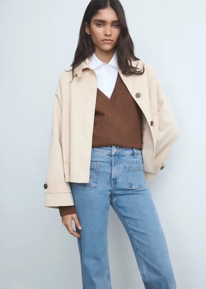 Jeans cropped svasati con tasche Jeans cropped svasati con tasche