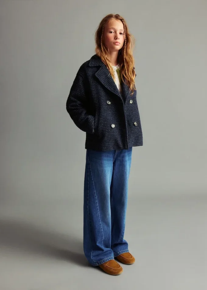 Jeans culotte con cuciture a vista Jeans culotte con cuciture a vista