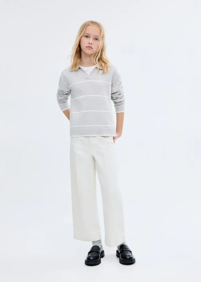 Jeans culotte con cuciture a vista Jeans culotte con cuciture a vista