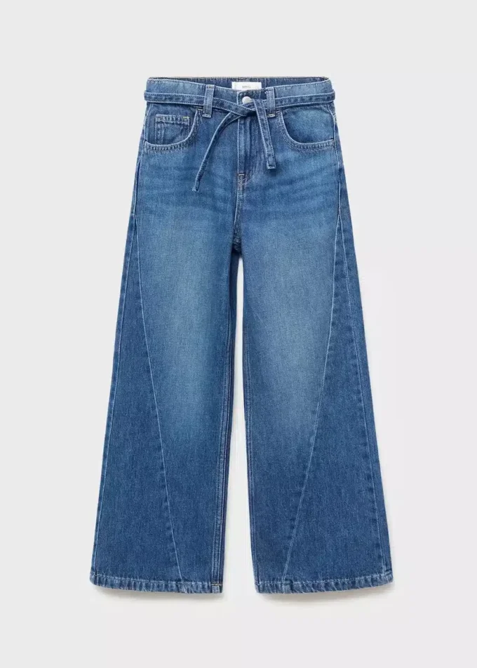 Jeans culotte con cuciture a vista Jeans culotte con cuciture a vista