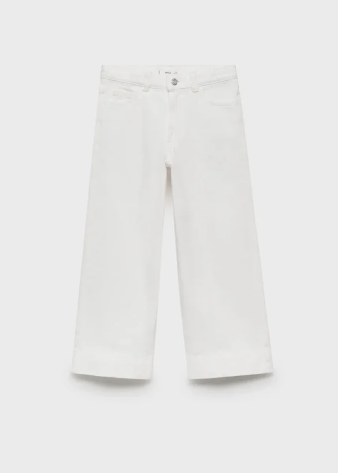 Jeans culotte con cuciture a vista Jeans culotte con cuciture a vista