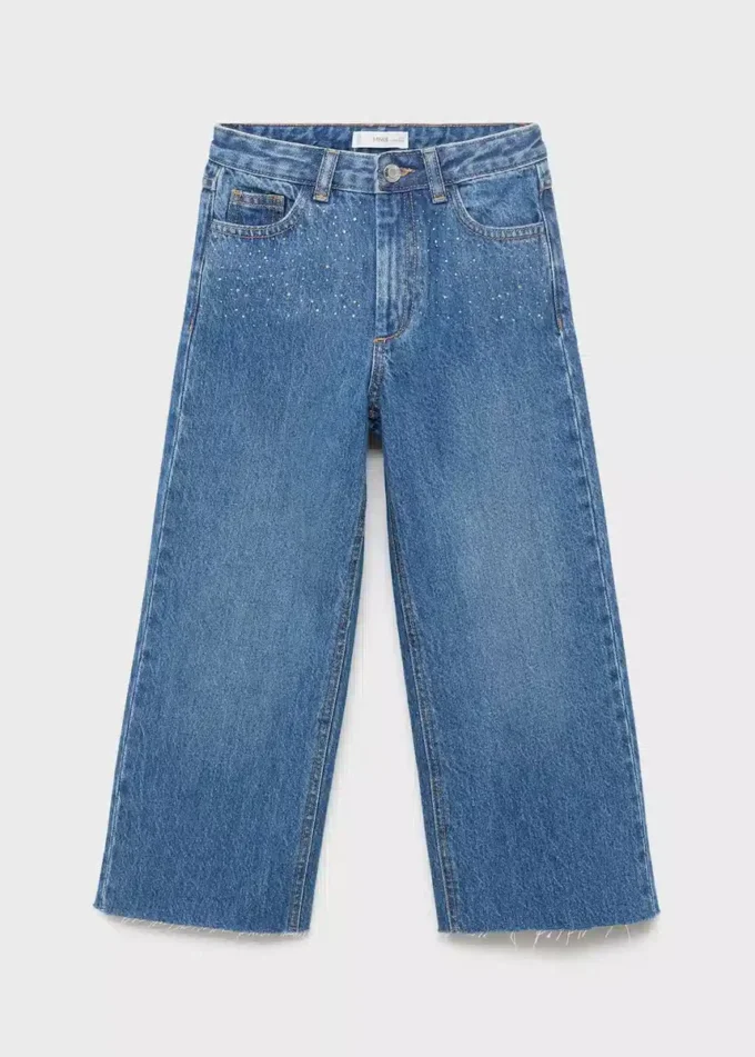 Jeans culotte con strass Jeans culotte con strass