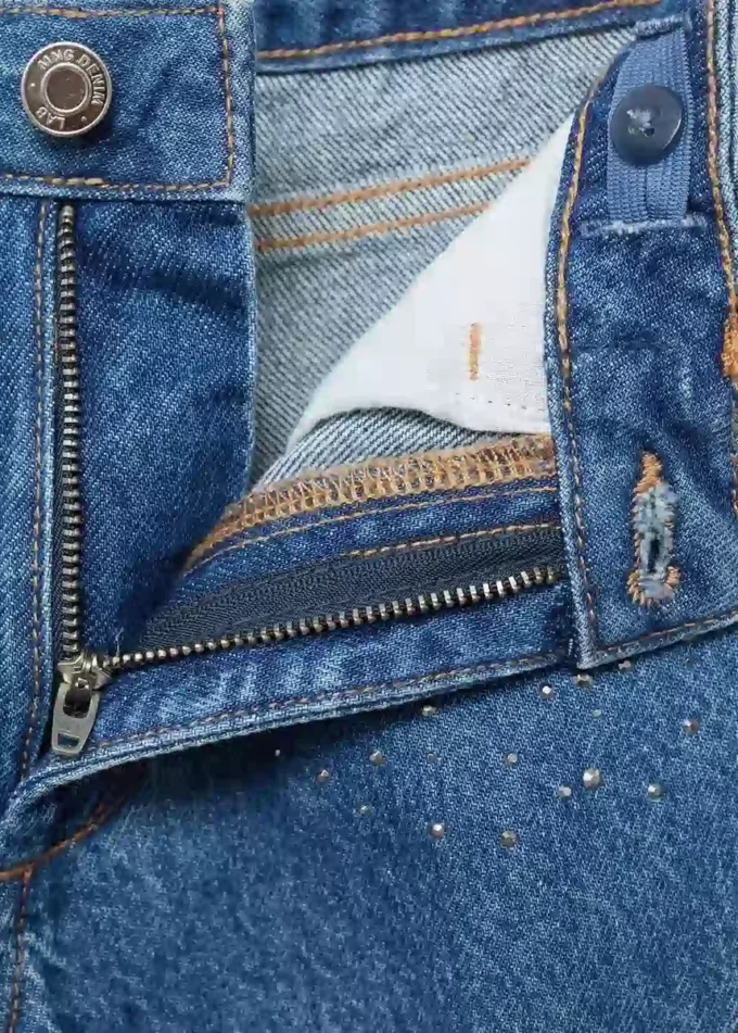 Jeans culotte con strass Jeans culotte con strass