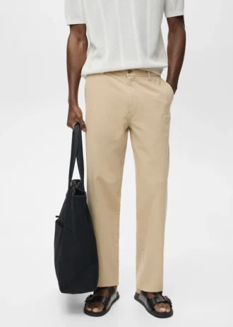 Jeans dalla vestibilità regolare realizzati in misto cotone e lino