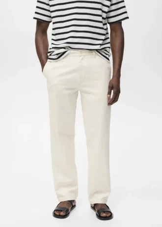 Jeans dalla vestibilità regolare realizzati in misto cotone e lino