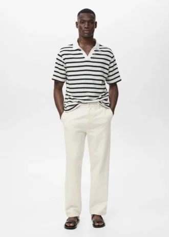 Jeans dalla vestibilità regolare realizzati in misto cotone e lino