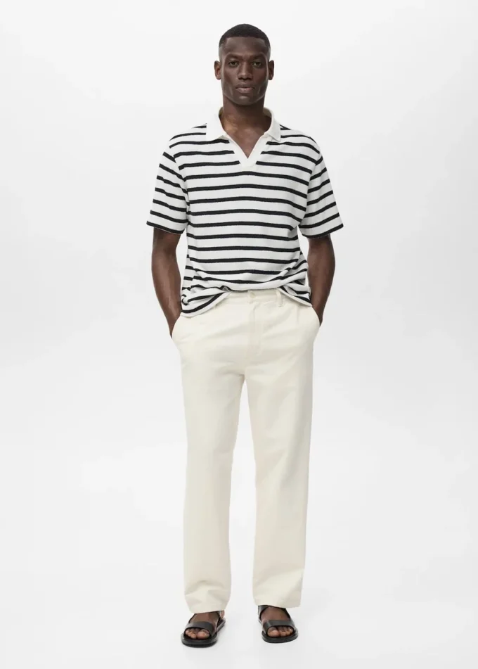 Jeans dalla vestibilità regolare realizzati in misto cotone e lino