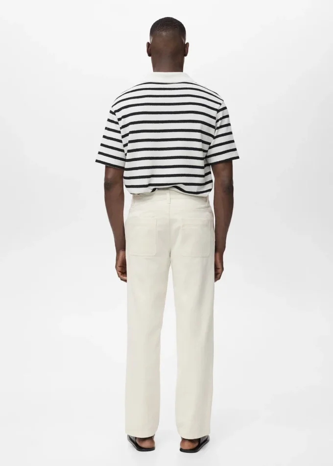 Jeans dalla vestibilità regolare realizzati in misto cotone e lino