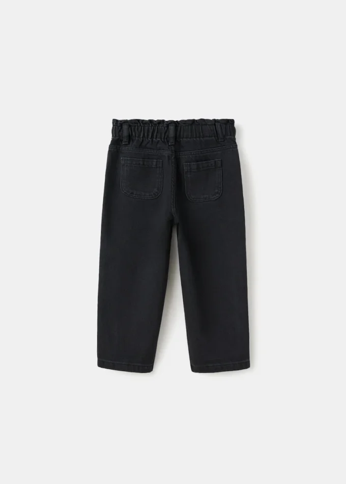 Jeans dritti con dettagli in strass