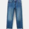 Jeans dritti con risvolto