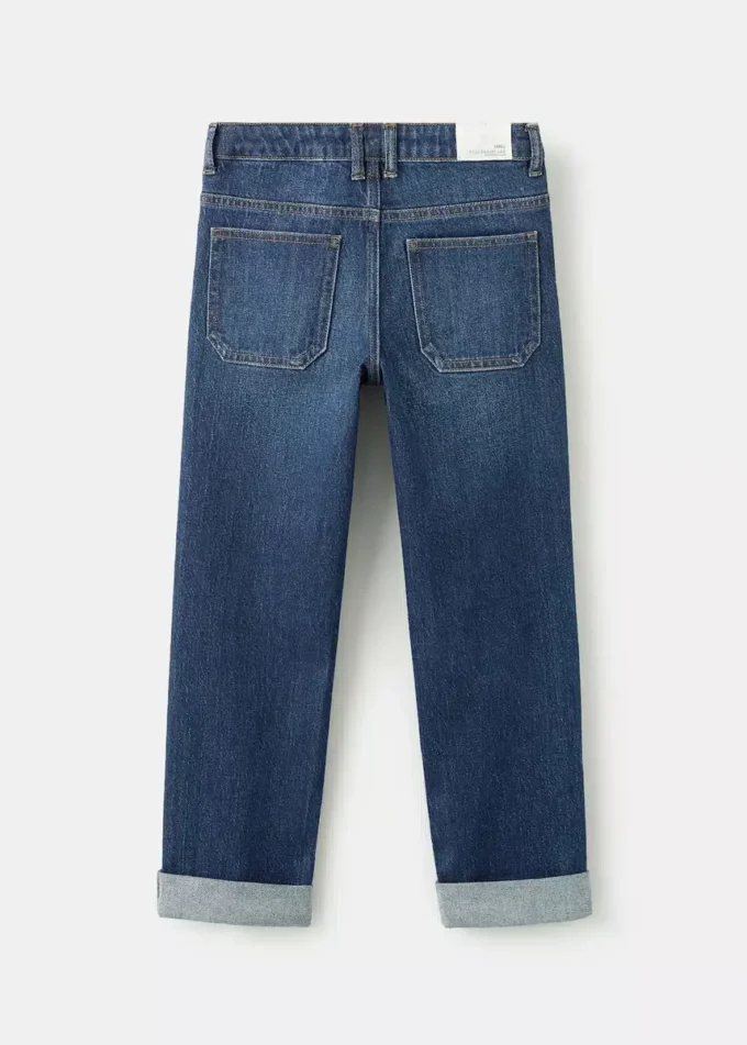 Jeans dritti con risvolto