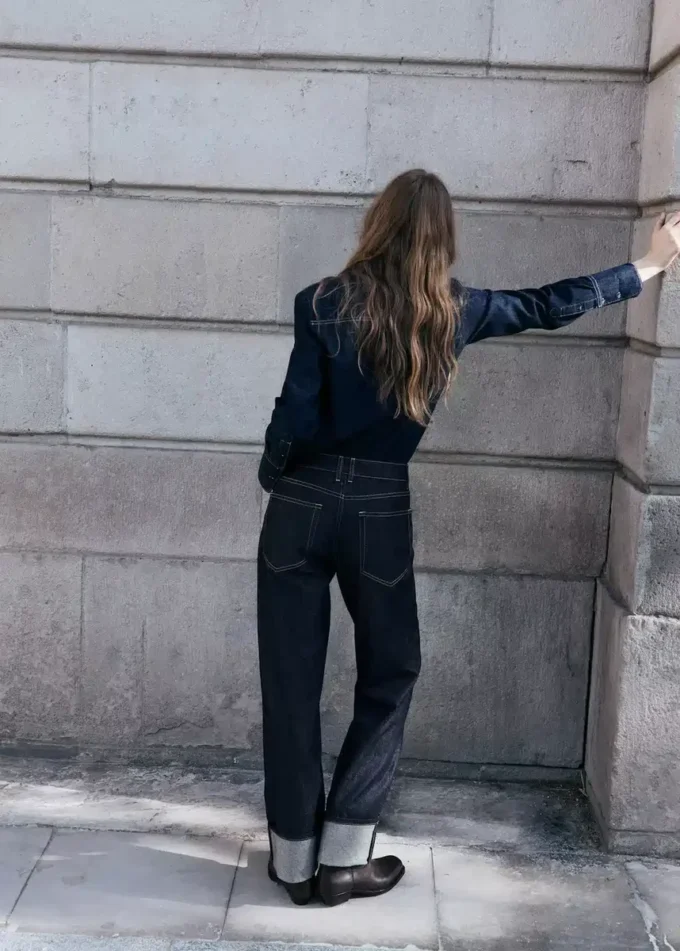 Jeans dritti con risvolto Jeans dritti con risvolto