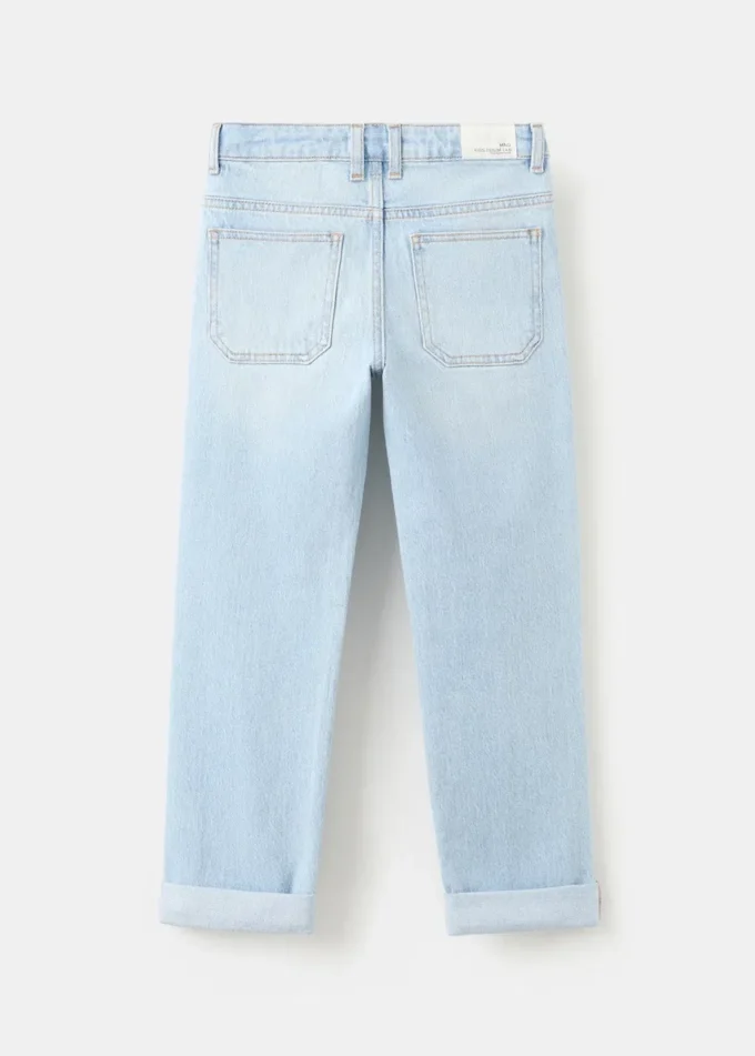 Jeans dritti con risvolto