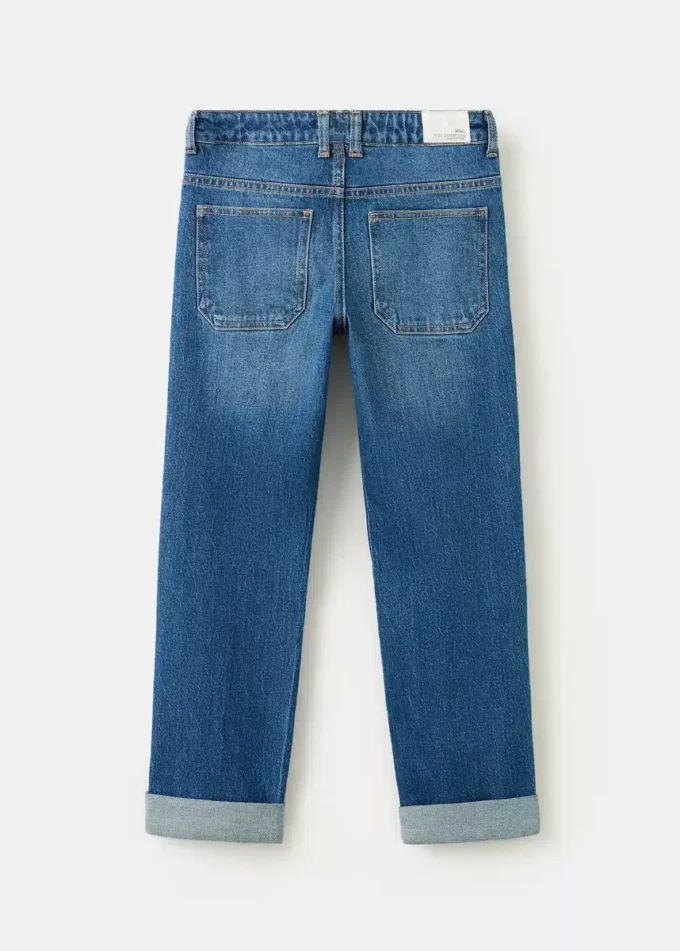 Jeans dritti con risvolto