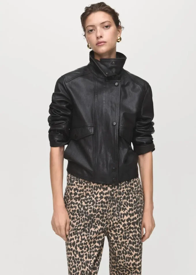 Jeans dritti con stampa leopardata Jeans dritti con stampa leopardata