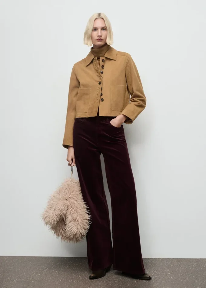 Jeans in velluto a coste a gamba larga