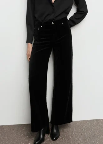 Jeans in velluto a gamba larga