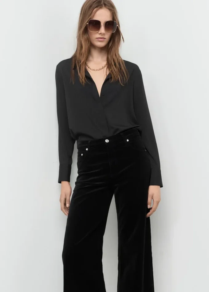 Jeans in velluto a gamba larga Jeans in velluto a gamba larga