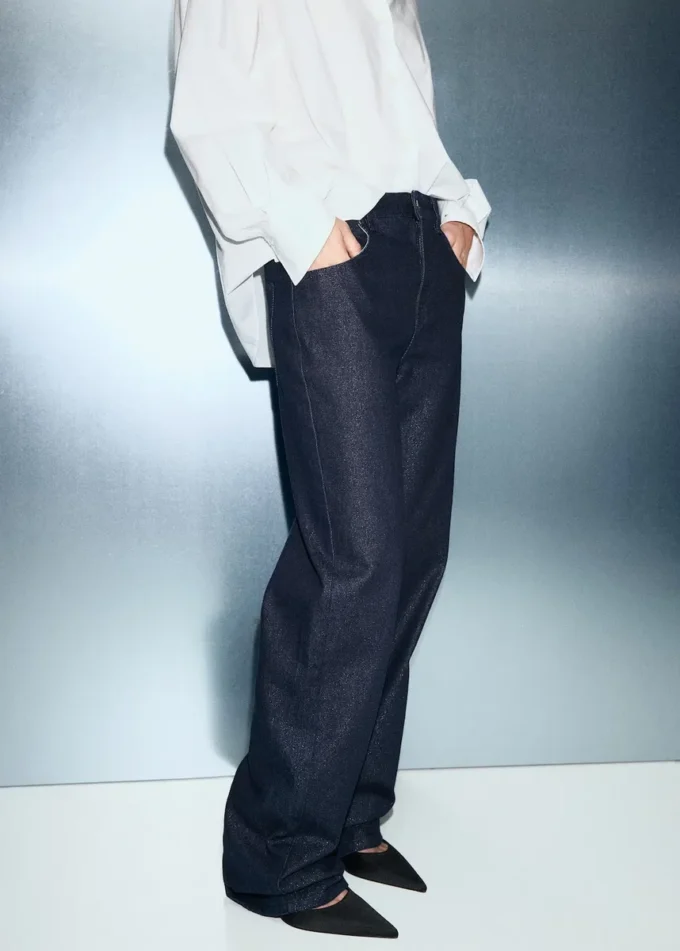 Jeans lucidi a gamba dritta