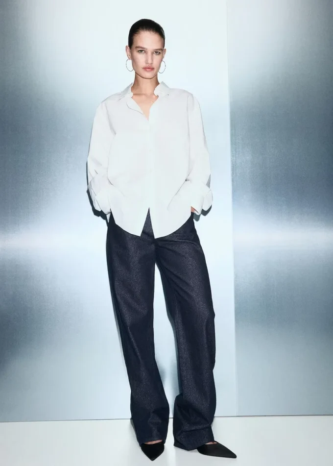 Jeans lucidi a gamba dritta