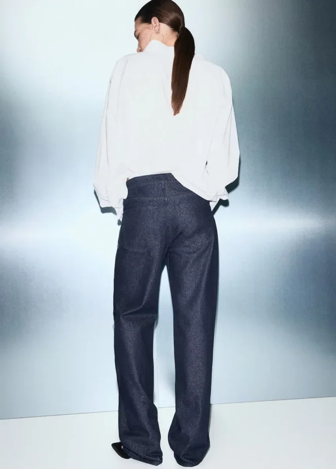 Jeans lucidi a gamba dritta