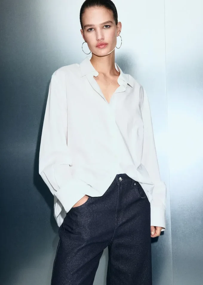 Jeans lucidi a gamba dritta