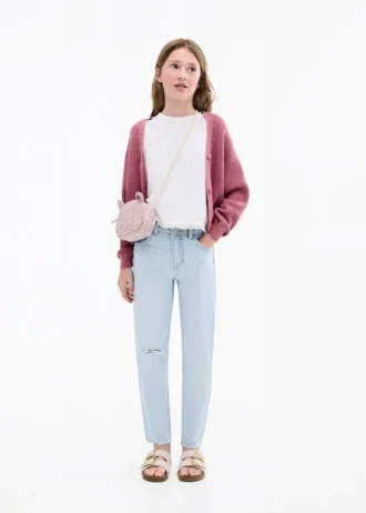 Jeans mom fit con strappi decorativi