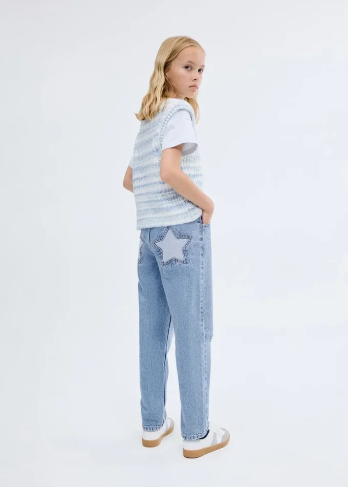 Jeans mom fit con strappi decorativi Jeans mom fit con strappi decorativi
