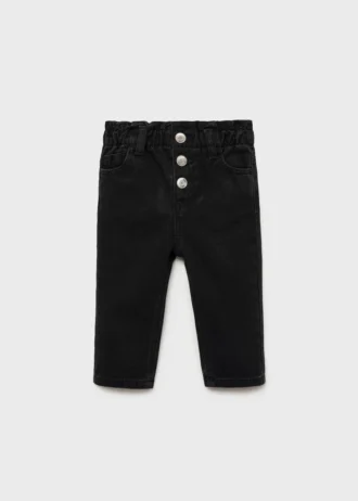 Jeans paper bag con bottoni