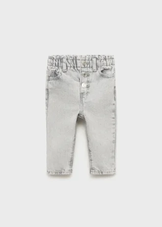 Jeans paper bag con bottoni