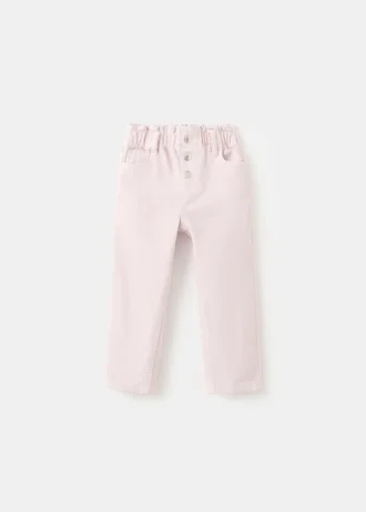 Jeans paper bag con bottoni