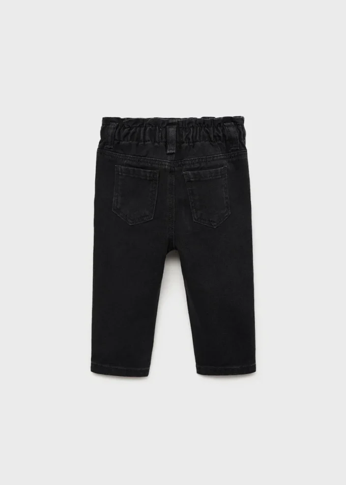 Jeans paper bag con bottoni