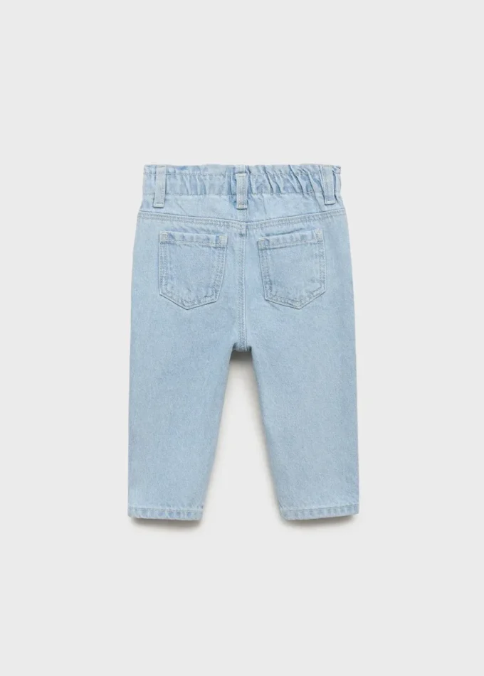 Jeans paper bag con bottoni