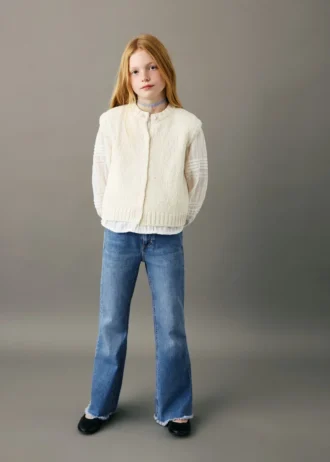 Jeans skinny a vita bassa con orlo sfrangiato