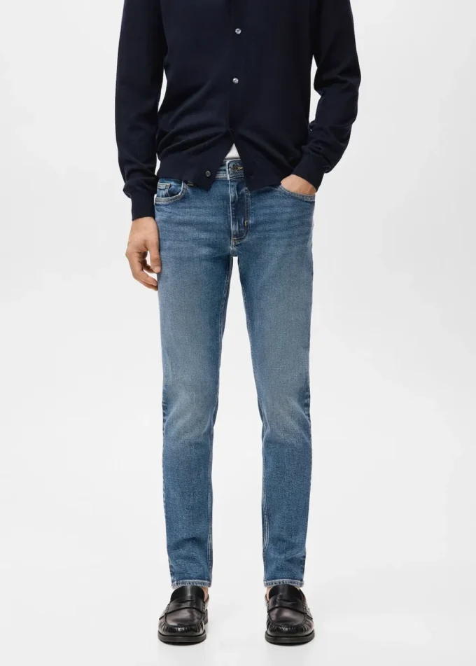 Jeans slim fit Jan con lavaggio medio sbiadito Jeans slim fit Jan con lavaggio medio sbiadito