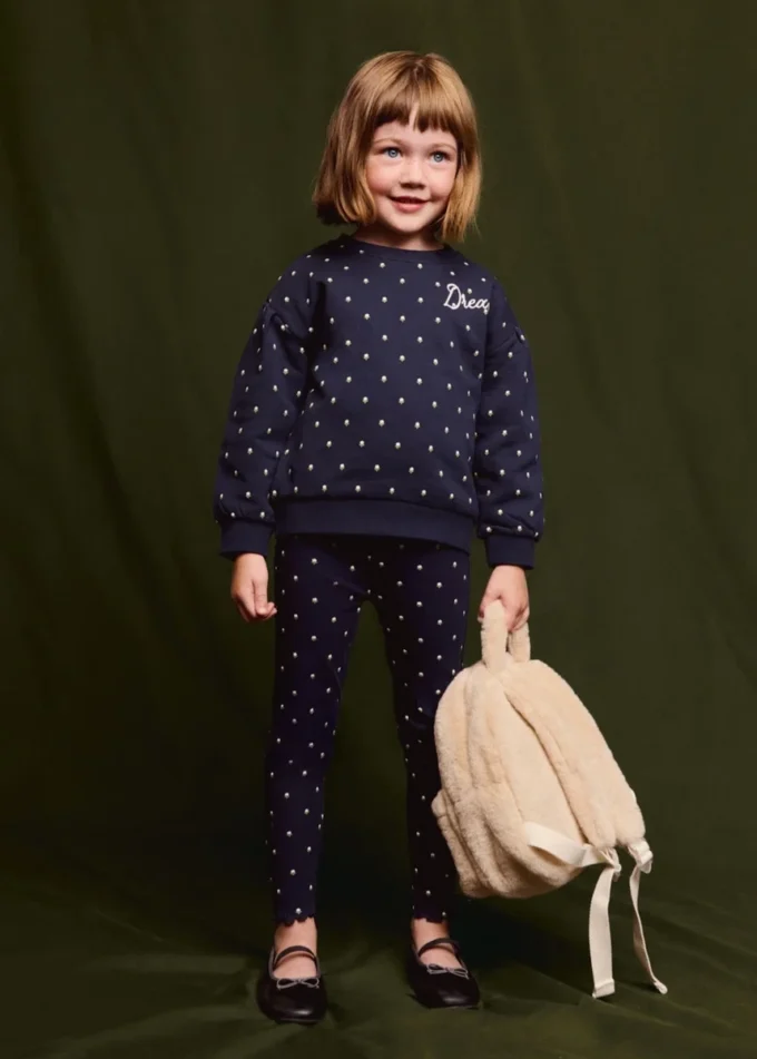 Leggings a coste con stampa floreale