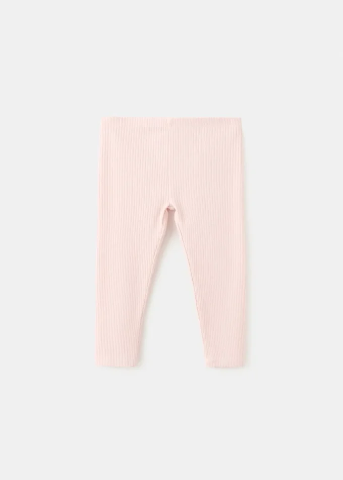 Leggings in cotone a costine