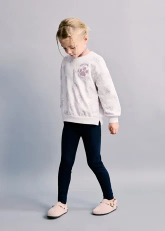 Leggings in cotone a costine