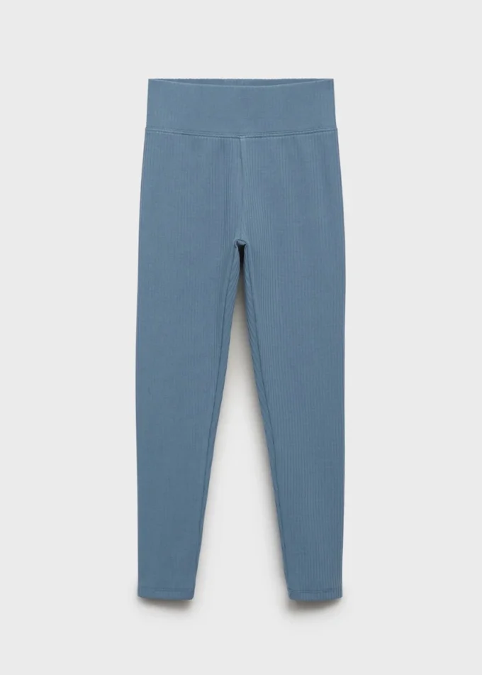 Leggings in cotone a costine