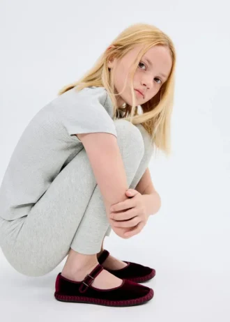 Leggings in cotone a costine