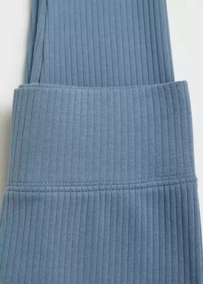 Leggings in cotone a costine