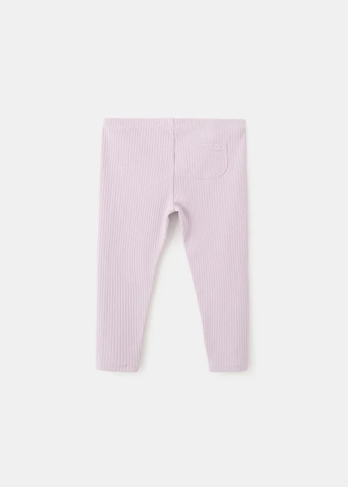 Leggings in cotone a costine